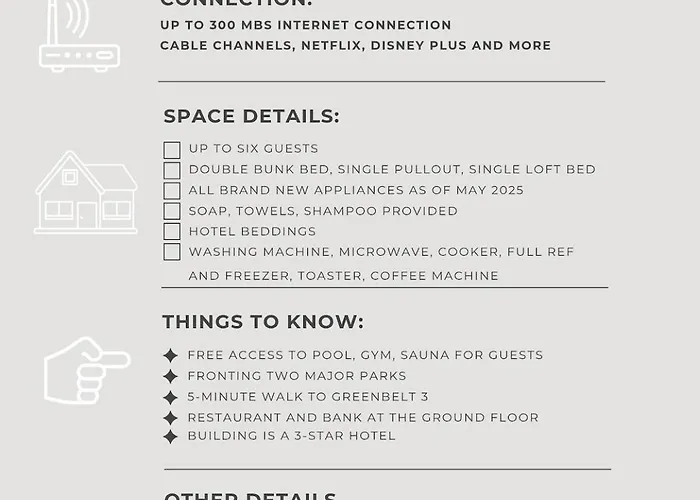 In Kl Tower, Greenbelt, Makati! Max Capacity 6 Pax! Apartment *